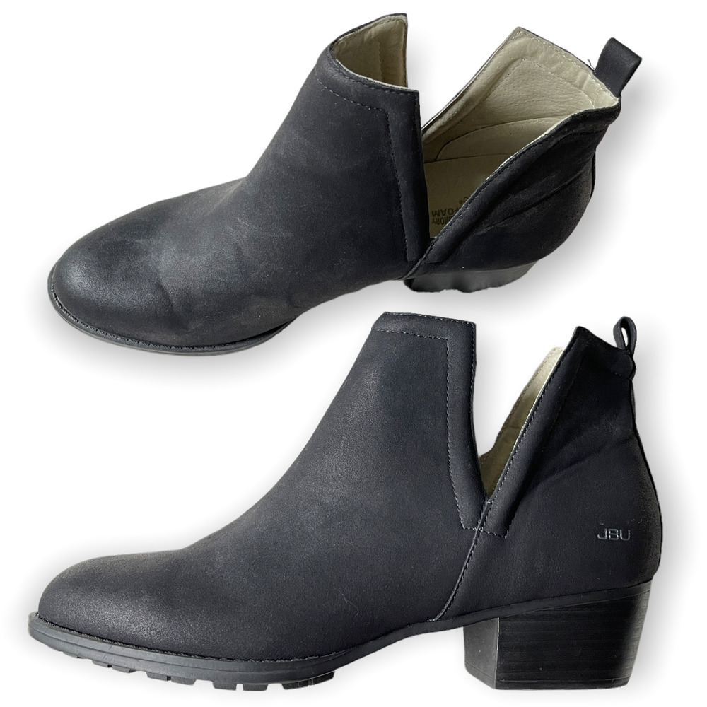 NEW JBU Jambu Womens Parker Ankle Bootie Boot Black Vegan Black Suede Size 10